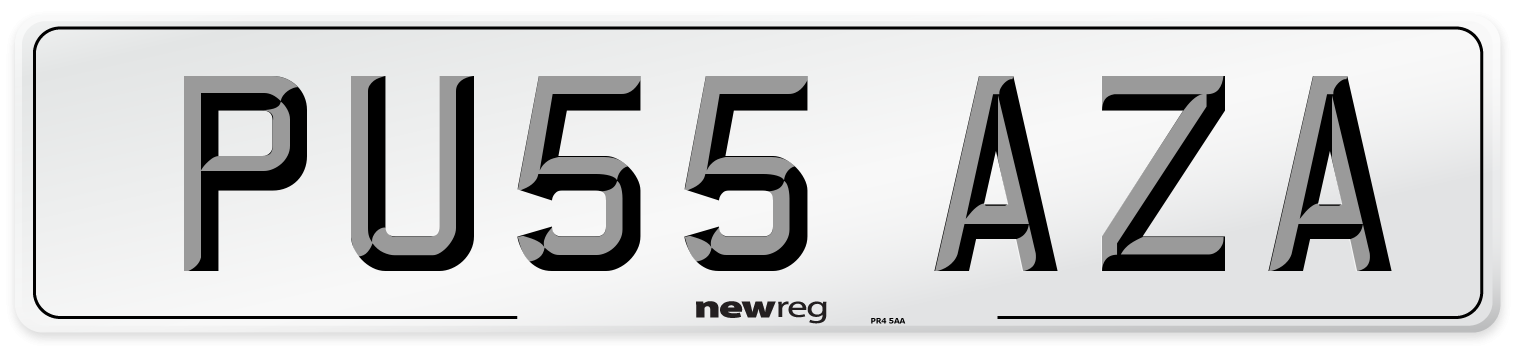 PU55 AZA Number Plate from New Reg